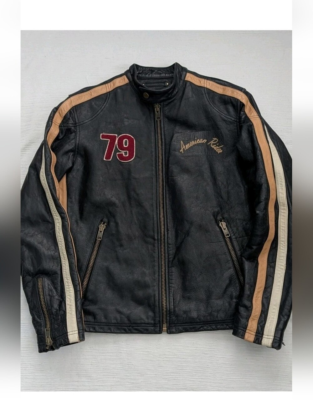 Y2K 1990s Wilsons M.Julian Leather Black Biker Jacket American Rider Men Sz M